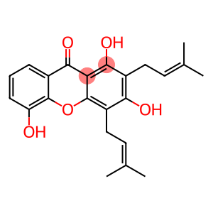 2,4-Bis(3-methyl-2-butenyl)-1,3,5-trihydroxy-9H-xanthene-9-one