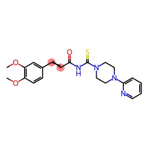 3-(3,4-dimethoxyphenyl)-N-{[4-(2-pyridinyl)-1-piperazinyl]carbothioyl}acrylamide