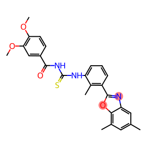 N-(3,4-dimethoxybenzoyl)-N'-[3-(5,7-dimethyl-1,3-benzoxazol-2-yl)-2-methylphenyl]thiourea