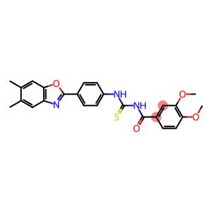 N-(3,4-dimethoxybenzoyl)-N'-[4-(5,6-dimethyl-1,3-benzoxazol-2-yl)phenyl]thiourea