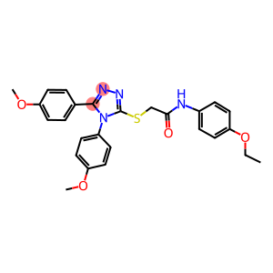 2-{[4,5-bis(4-methoxyphenyl)-4H-1,2,4-triazol-3-yl]sulfanyl}-N-(4-ethoxyphenyl)acetamide