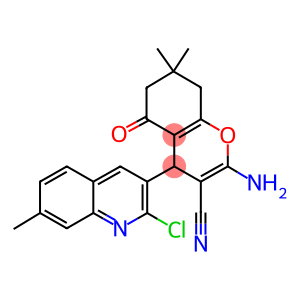 2-amino-4-(2-chloro-7-methyl-3-quinolinyl)-7,7-dimethyl-5-oxo-5,6,7,8-tetrahydro-4H-chromene-3-carbonitrile