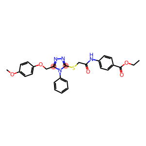 ethyl 4-{[({5-[(4-methoxyphenoxy)methyl]-4-phenyl-4H-1,2,4-triazol-3-yl}sulfanyl)acetyl]amino}benzoate