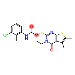 N-(3-chloro-2-methylphenyl)-2-[(3-ethyl-5,6-dimethyl-4-oxo-3,4-dihydrothieno[2,3-d]pyrimidin-2-yl)sulfanyl]acetamide