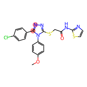 2-({5-(4-chlorophenyl)-4-[4-(methyloxy)phenyl]-4H-1,2,4-triazol-3-yl}sulfanyl)-N-(1,3-thiazol-2-yl)acetamide