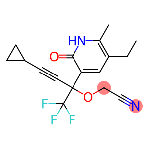 Acetonitrile, 2-[[3-cyclopropyl-1-(5-ethyl-1,2-dihydro-6-methyl-2-oxo-3-pyridinyl)-1-(trifluoromethyl)-2-propyn-1-yl]oxy]-