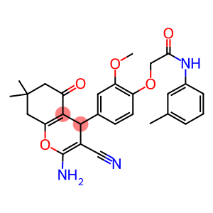 2-[4-(2-amino-3-cyano-7,7-dimethyl-5-oxo-5,6,7,8-tetrahydro-4H-chromen-4-yl)-2-methoxyphenoxy]-N-(3-methylphenyl)acetamide