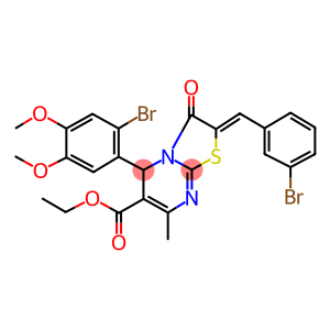ethyl 2-(3-bromobenzylidene)-5-(2-bromo-4,5-dimethoxyphenyl)-7-methyl-3-oxo-2,3-dihydro-5H-[1,3]thiazolo[3,2-a]pyrimidine-6-carboxylate