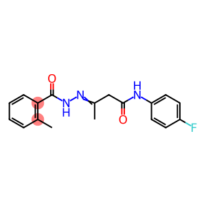 N-(4-fluorophenyl)-3-[(2-methylbenzoyl)hydrazono]butanamide