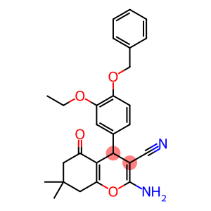 2-amino-4-[4-(benzyloxy)-3-ethoxyphenyl]-7,7-dimethyl-5-oxo-5,6,7,8-tetrahydro-4H-chromene-3-carbonitrile