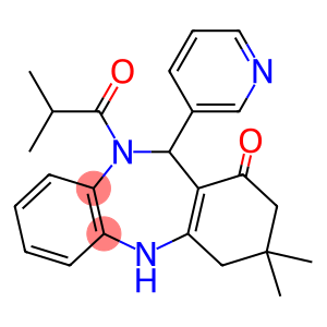 10-isobutyryl-3,3-dimethyl-11-(3-pyridinyl)-2,3,4,5,10,11-hexahydro-1H-dibenzo[b,e][1,4]diazepin-1-one