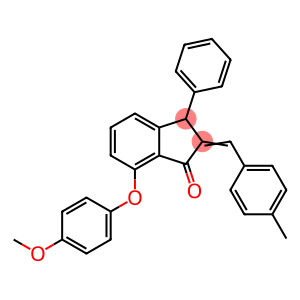 7-(4-METHOXYPHENOXY)-2-[(4-METHYLPHENYL)METHYLENE]-3-PHENYL-1-INDANONE