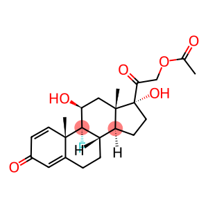 4-diene-3,20-dione,21-(acetyloxy)-9-fluoro-11,17-dihydroxy-pregna-(11-be