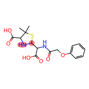 2-Thiazolidineacetic acid, 4-carboxy-5,5-dimethyl-alpha-((phenoxyacetyl)amino)-