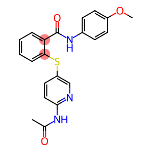 2-([6-(ACETYLAMINO)-3-PYRIDINYL]SULFANYL)-N-(4-METHOXYPHENYL)BENZENECARBOXAMIDE