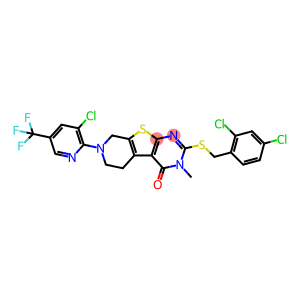 7-[3-CHLORO-5-(TRIFLUOROMETHYL)-2-PYRIDINYL]-2-[(2,4-DICHLOROBENZYL)SULFANYL]-3-METHYL-5,6,7,8-TETRAHYDROPYRIDO[4',3':4,5]THIENO[2,3-D]PYRIMIDIN-4(3H)-ONE