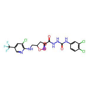 3-Isoxazolecarboxylic acid, 5-[[[3-chloro-5-(trifluoromethyl)-2-pyridinyl]amino]methyl]-4,5-dihydro-, 2-[[(3,4-dichlorophenyl)amino]carbonyl]hydrazide