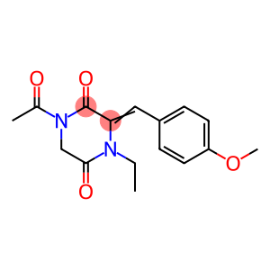 2,5-Piperazinedione, 1-acetyl-4-ethyl-3-[(4-methoxyphenyl)methylene]-