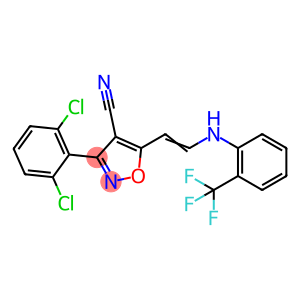 3-(2,6-dichlorophenyl)-5-[(E)-2-{[2-(trifluoromethyl)phenyl]amino}ethenyl]-1,2-oxazole-4-carbonitrile