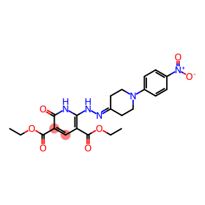 DIETHYL 2-HYDROXY-6-(2-[1-(4-NITROPHENYL)-4-PIPERIDINYLIDENE]HYDRAZINO)-3,5-PYRIDINEDICARBOXYLATE