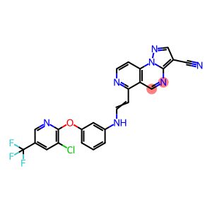 6-[2-(3-([3-CHLORO-5-(TRIFLUOROMETHYL)-2-PYRIDINYL]OXY)ANILINO)VINYL]PYRAZOLO[1,5-A]PYRIDO[3,4-E]PYRIMIDINE-3-CARBONITRILE