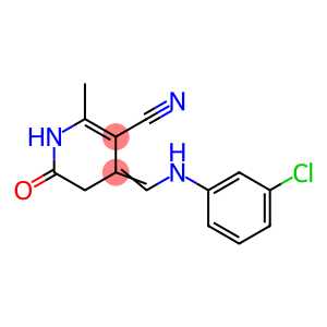 4-[(3-CHLOROANILINO)METHYLENE]-2-METHYL-6-OXO-1,4,5,6-TETRAHYDRO-3-PYRIDINECARBONITRILE