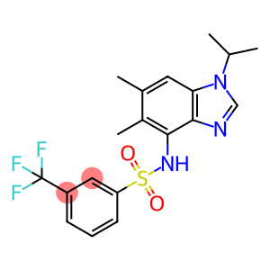 N-[5,6-dimethyl-1-(propan-2-yl)-1H-1,3-benzodiazol-4-yl]-3-(trifluoromethyl)benzene-1-sulfonamide