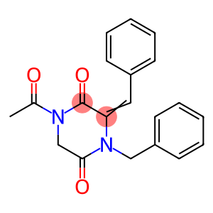 1-ACETYL-4-BENZYL-3-(PHENYLMETHYLENE)TETRAHYDRO-2,5-PYRAZINEDIONE