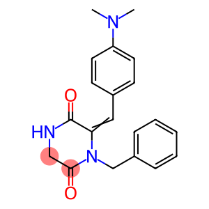 1-BENZYL-6-([4-(DIMETHYLAMINO)PHENYL]METHYLENE)TETRAHYDRO-2,5-PYRAZINEDIONE