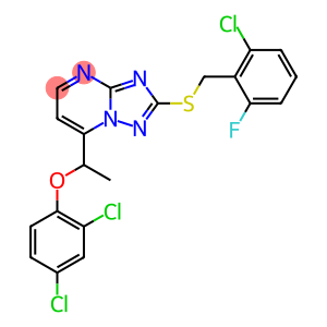 1-(2-[(2-CHLORO-6-FLUOROBENZYL)SULFANYL][1,2,4]TRIAZOLO[1,5-A]PYRIMIDIN-7-YL)ETHYL 2,4-DICHLOROPHENYL ETHER