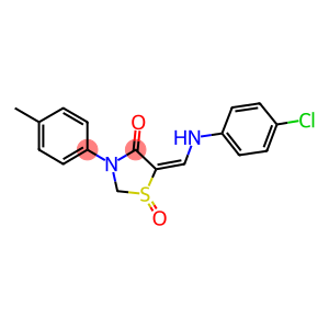 5-[(4-CHLOROANILINO)METHYLENE]-3-(4-METHYLPHENYL)-4-OXO-1,3-THIAZOLAN-1-IUM-1-OLATE