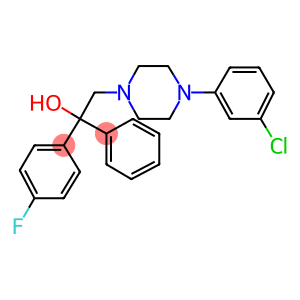 2-[4-(3-CHLOROPHENYL)PIPERAZINO]-1-(4-FLUOROPHENYL)-1-PHENYL-1-ETHANOL