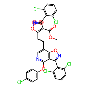 4-Isoxazolecarboxylic acid, 5-[2-[4-(4-chlorophenoxy)-3-(2,6-dichlorophenyl)isoxazolo[4,5-c]pyridin-7-yl]ethenyl]-3-(2,6-dichlorophenyl)-, methyl ester