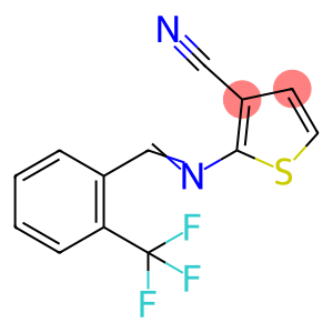 2-(((E)-[2-(TRIFLUOROMETHYL)PHENYL]METHYLIDENE)AMINO)-3-THIOPHENECARBONITRILE