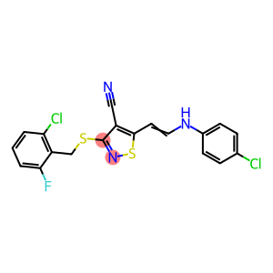 5-[2-(4-CHLOROANILINO)VINYL]-3-[(2-CHLORO-6-FLUOROBENZYL)SULFANYL]-4-ISOTHIAZOLECARBONITRILE