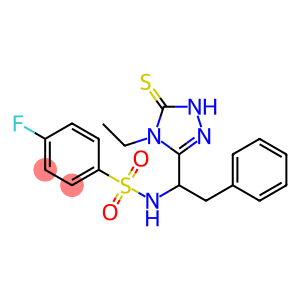 N-[1-(4-ETHYL-5-SULFANYL-4H-1,2,4-TRIAZOL-3-YL)-2-PHENYLETHYL]-4-FLUOROBENZENESULFONAMIDE
