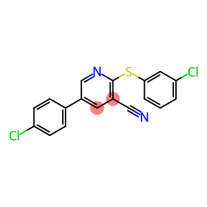 5-(4-CHLOROPHENYL)-2-[(3-CHLOROPHENYL)SULFANYL]NICOTINONITRILE