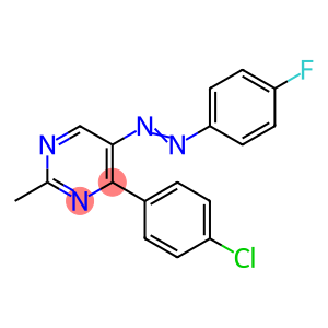 4-(4-CHLOROPHENYL)-5-[2-(4-FLUOROPHENYL)DIAZENYL]-2-METHYLPYRIMIDINE