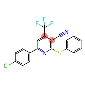 6-(4-CHLOROPHENYL)-2-(PHENYLSULFANYL)-4-(TRIFLUOROMETHYL)NICOTINONITRILE