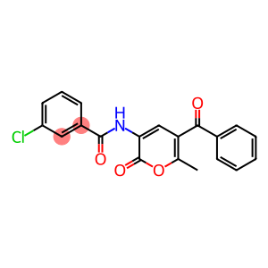 N-(5-BENZOYL-6-METHYL-2-OXO-2H-PYRAN-3-YL)-3-CHLOROBENZENECARBOXAMIDE