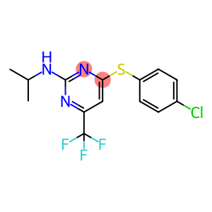 4-[(4-CHLOROPHENYL)SULFANYL]-N-ISOPROPYL-6-(TRIFLUOROMETHYL)-2-PYRIMIDINAMINE