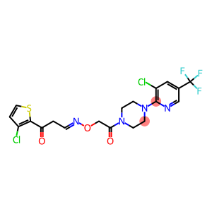 (3E)-3-[(2-{4-[3-chloro-5-(trifluoromethyl)pyridin-2-yl]piperazin-1-yl}-2-oxoethoxy)imino]-1-(3-chlorothiophen-2-yl)propan-1-one