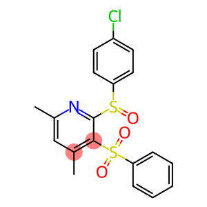 2-[(4-CHLOROPHENYL)SULFINYL]-4,6-DIMETHYL-3-(PHENYLSULFONYL)PYRIDINE