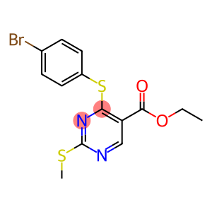 5-Pyrimidinecarboxylic acid, 4-[(4-bromophenyl)thio]-2-(methylthio)-, ethyl ester