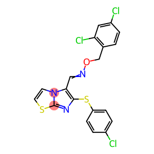 6-[(4-CHLOROPHENYL)SULFANYL]IMIDAZO[2,1-B][1,3]THIAZOLE-5-CARBALDEHYDE O-(2,4-DICHLOROBENZYL)OXIME