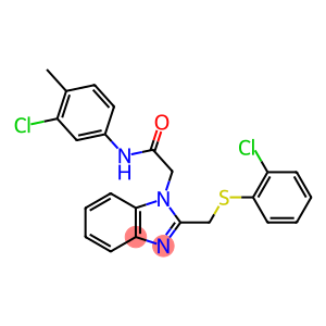 N-(3-CHLORO-4-METHYLPHENYL)-2-(2-([(2-CHLOROPHENYL)SULFANYL]METHYL)-1H-1,3-BENZIMIDAZOL-1-YL)ACETAMIDE