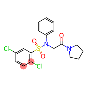 2,5-dichloro-N-[2-oxo-2-(pyrrolidin-1-yl)ethyl]-N-phenylbenzene-1-sulfonamide