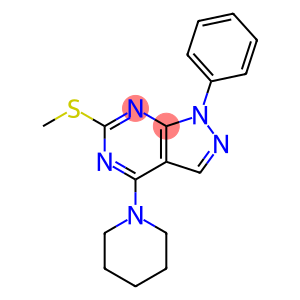 1-[6-(methylsulfanyl)-1-phenyl-1H-pyrazolo[3,4-d]pyrimidin-4-yl]piperidine