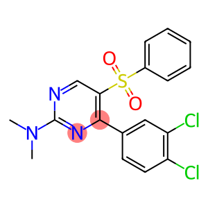 5-(benzenesulfonyl)-4-(3,4-dichlorophenyl)-N,N-dimethylpyrimidin-2-amine
