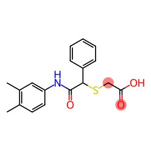 2-([2-(3,4-DIMETHYLANILINO)-2-OXO-1-PHENYLETHYL]SULFANYL)ACETIC ACID